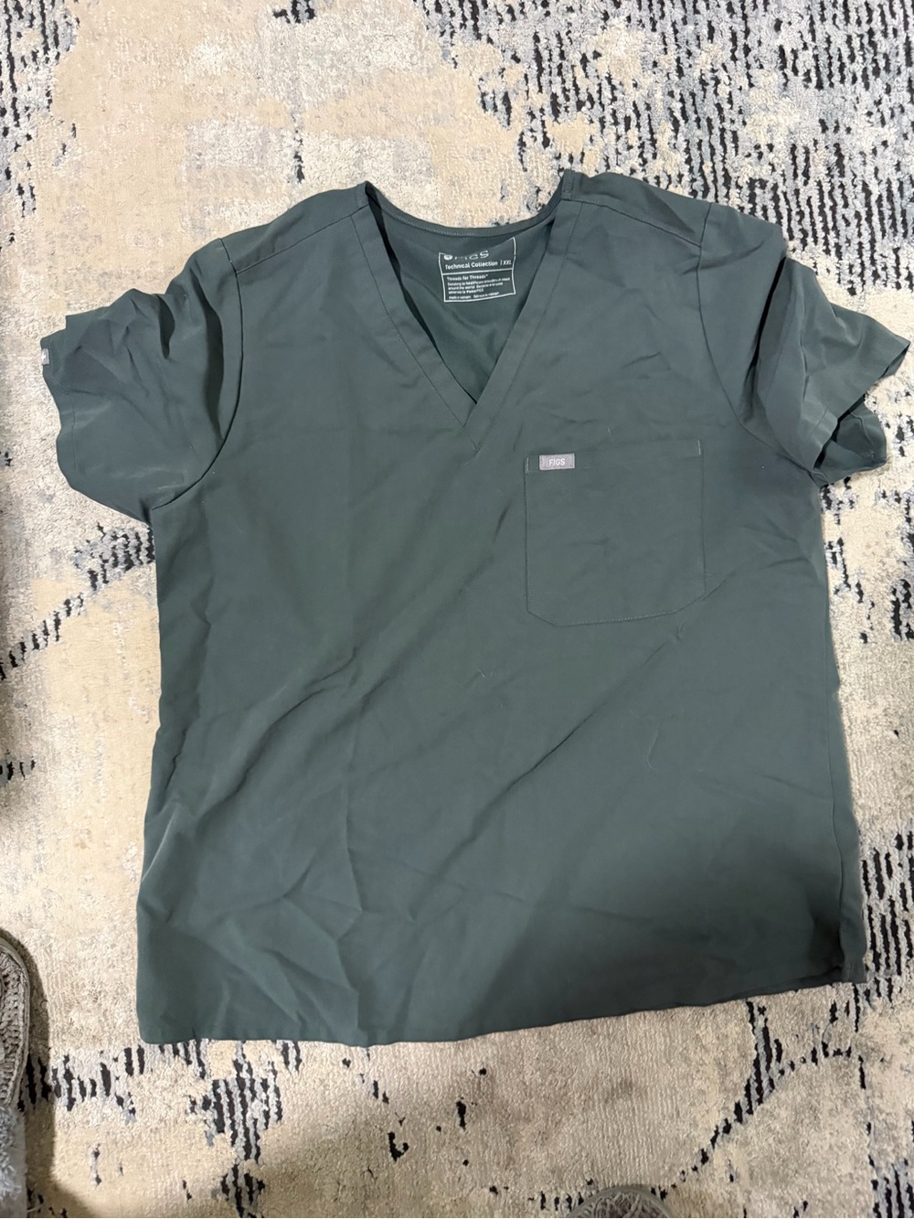 Figs Women’s V-Neck Top in Slate Green